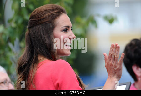 The Duchess of Cambridge during her visit to a M-PACT (Moving Parents and Children Together) Plus Counselling programme at the Blessed Sacrament School in Islington, North London. Stock Photo