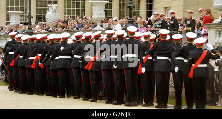 Philip presents colour to Royal Marine Cadets Stock Photo