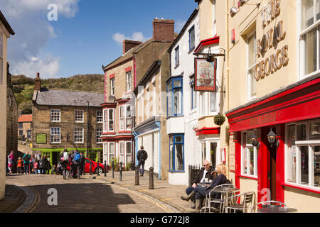 UK, England, Yorkshire, Staithes, High Street Stock Photo