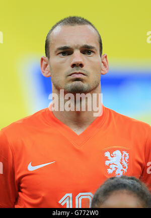Soccer - FIFA World Cup 2014 - Quarter Final - Netherlands v Costa Rica - Arena Fonte Nova. Netherland's Wesley Sneijder Stock Photo