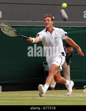 Nalbandian at Wimbledon Stock Photo