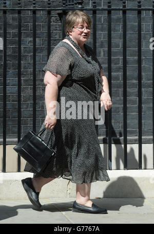 Therese Coffey leaves Downing Street, London, as Prime Minister David Cameron puts his new ministerial team in place. Stock Photo