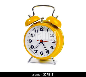 Alarm clock isolated on white Stock Photo