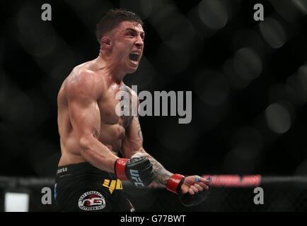 Northern Ireland's Norman Parke during UFC Lightweight Division bout against Naoyuki Kotani at the UFC Fight Night at the O2 in Dublin. Stock Photo