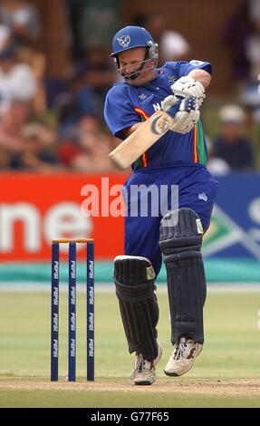 FOR Namibia's Sarel Burger in action during their Cricket World Cup match against England at St George's Park, Port Elizabeth, South Africa.England won by 55 runs. Stock Photo