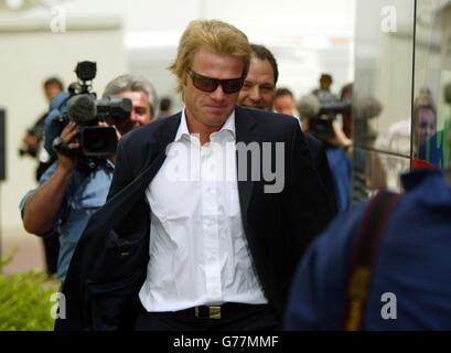 German Football Team Arrive in Scotland Stock Photo