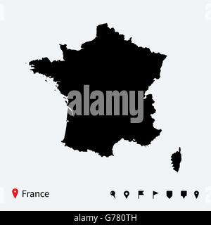 High detailed isolated map - France Stock Vector Image & Art - Alamy