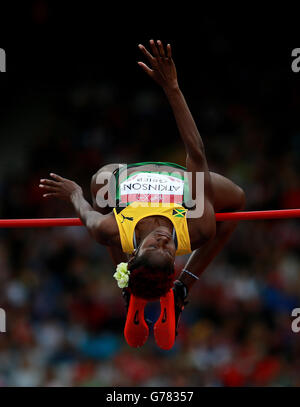 Jamiaca's Saniel Atkinson-Grier during the Women's High Jump Qualification at Hampden Park, during the 2014 Commonwealth Games in Glasgow. Stock Photo