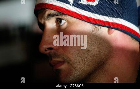 WBO super-middleweight champion Joe Calzaghe attends a press call, at the Vermont Hotel, Newcastle, before his fight against Tocker Pudwill on Saturday. Stock Photo
