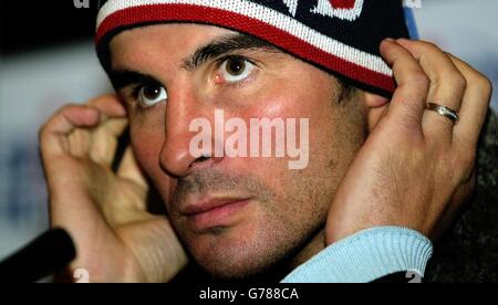 WBO super-middleweight champion Joe Calzaghe attends a press call, at the Vermont Hotel, Newcastle, before his fight against Tocker Pudwill on Saturday. 14/06/03 : Joe Calzaghe, who receives an MBE in the Queen's Birthday Honours for services to boxing. Stock Photo