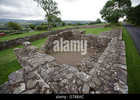 Remnants of Roman site Banks East Turret - Hadrian's Wall in Cumbria. PRESS ASSOCIATION Photo. Picture date: Wednesday July 16, 2014. Photo credit should read: Yui Mok/PA Wire Stock Photo