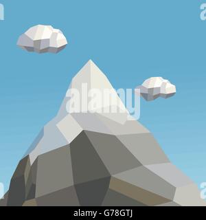 Mountain icon. Polygonal image. vector graphic Stock Vector