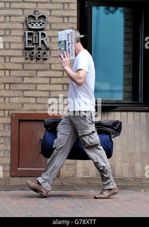 Adrian Horan arrives at Southwark Crown Court, where he is due for sentence for fleecing Royal Marsden cancer hospital of £642,827, along with other defendants, Stacey Tipler, Scott Chaplin, Adrian Horan , Thomas Quinlan, Clinton Woolery, Russell Baker, William Flynn and Roy Harriott. Stock Photo