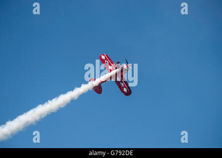 Pitts Special S-2B, Redline Aerobatics, Wings over Springbank, Springbank Airshow, Alberta, Canada Stock Photo