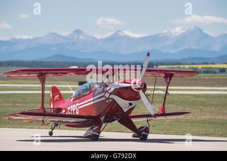 Pitts Special S-2B, Redline Aerobatics, Wings over Springbank, Springbank Airshow, Alberta, Canada Stock Photo