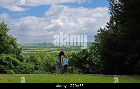 Arundel West Sussex UK 26th June 2016 - People enjoy the stunning views across the Arun Valley at Arundel in warm sunny weather today after the vote to leave the European Union has left Britain split  Credit:  Simon Dack/Alamy Live News Stock Photo