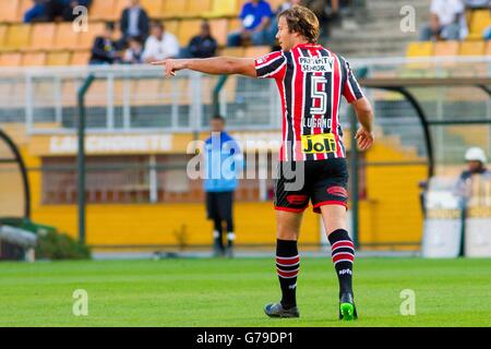 SAO PAULO, Brazil - 26/06/2016: SANTOS X SPFC - Lugano during the game between Santos and S?o Paulo Futebol Clube held at the Estadio Paulo Machado de Carvalho, Pacaembu. The classic is valid for the 11th round of the Brasileir?o Chevrolet 2016. (Photo: Marco Galv?o / FotoArena) Stock Photo