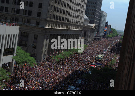 Nba championship parade in cleveland hi-res stock photography and