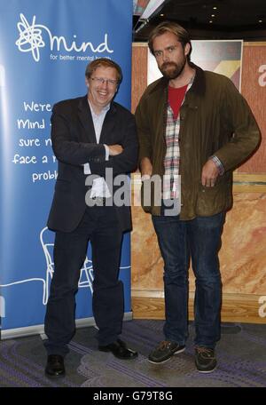 Paul Farmer, (left), CEO of Mind alongside Founder and director of Secret Cinema, Fabien Riggall (right) attends a screening of Dead Poets Society in honour of the late Robin Williams and in aid of mental health charity Mind, at The Troxy, London. Stock Photo