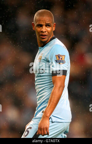 Soccer - Barclays Premier League - Manchester City v Liverpool - Etihad Stadium. Fernando, Manchester City. Stock Photo