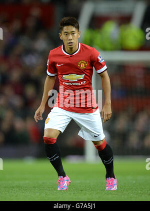 Manchester United's Shinji Kagawa in action against Valencia, during a pre season friendly at Old Trafford, Manchester. Stock Photo