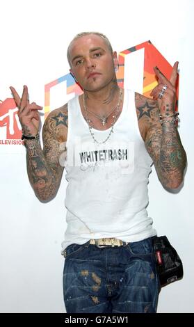 Crazy Town singer Shifty during his guest appearance on MTV's TRL - Total Request Live - show, at their new studios in Leicester Square, central London. Stock Photo