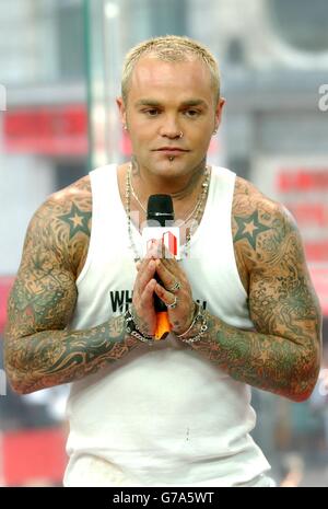 Crazy Town singer Shifty during his guest appearance on MTV's TRL - Total Request Live - show, at their new studios in Leicester Square, central London. Stock Photo
