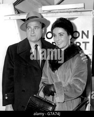 Elizabeth Taylor and husband Mike Todd. Elizabeth Taylor and her husband Mike Todd. Stock Photo