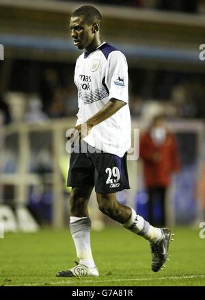 Manchester City's Shaun Wright-Phillips shows his dejection after his team's 0-1 defeat against Birmingham City during their FA Barclays Premiership match at St Andrews Stadium, Birmingham. Stock Photo