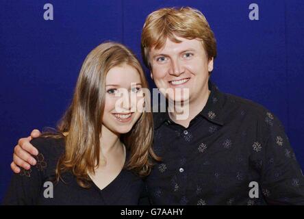 New Zealand classical artist Hayley Westenra and Welsh singer Aled Jones perform a duet of Silent Night for a Christmas release at the Metropolis Studios on Chiswick High Road, west London. Stock Photo