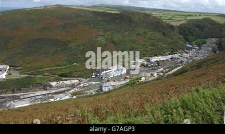 An aerial view of Boscastle after storms Stock Photo