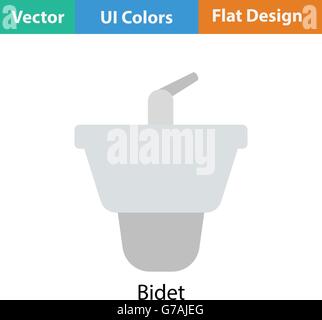 Bidet icon. Flat color design. Vector illustration. Stock Vector