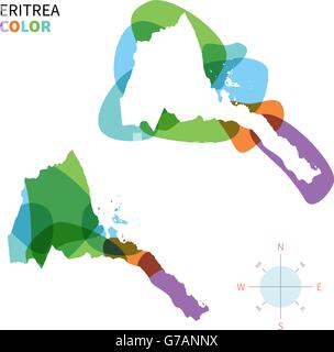 Abstract vector color map of Eritrea Stock Vector