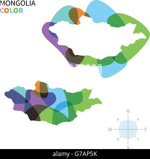 Abstract vector color map of Mongolia Stock Vector