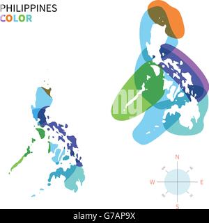 Abstract vector color map of Philippines Stock Vector