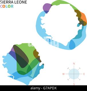 Abstract vector color map of Sierra Leone Stock Vector