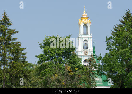 Sergiev Posad - August 10, 2015: View of the bell tower of Holy Trinity St. Sergius Lavra in Sergiev Posad Stock Photo