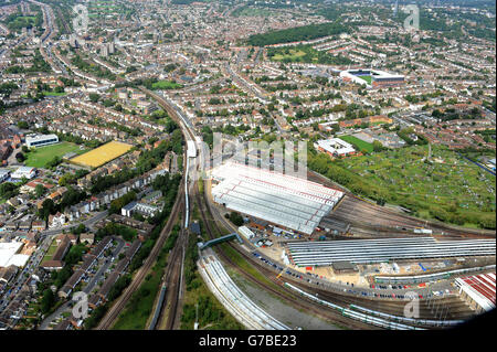 Norwood Junction station and Selhurst Park rail depot in Croydon, south London. Stock Photo