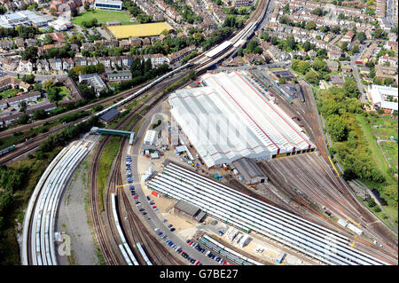 Norwood Junction station and Selhurst Park rail depot in Croydon, south London. Stock Photo