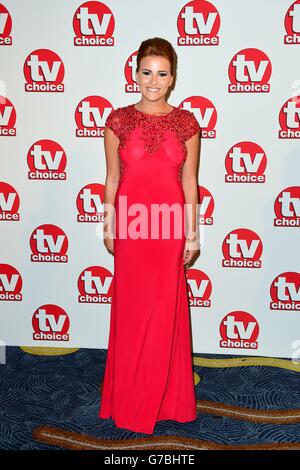 TV Choice Awards - London. Georgia Kousoulou arriving for the 2014 TV Choice awards, at The London Hilton, Park Lane, London. Stock Photo