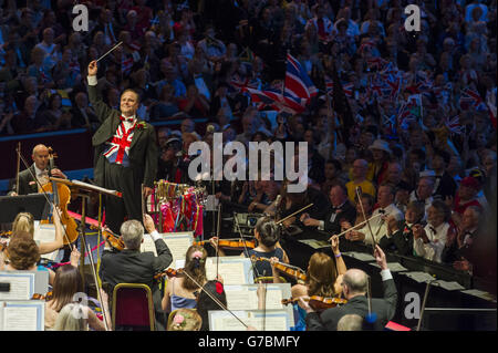 Conductor Sakari Oramo during the Last Night of the BBC Proms at the Royal Albert Hall, London. Stock Photo