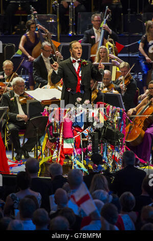 Conductor, Sakari Oramo during the Last Night of the Proms at the Royal Albert Hall, London. Stock Photo
