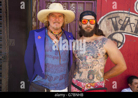 participants at Neptune's Festival - a summer solstice celebration - Venice Beach, California Stock Photo