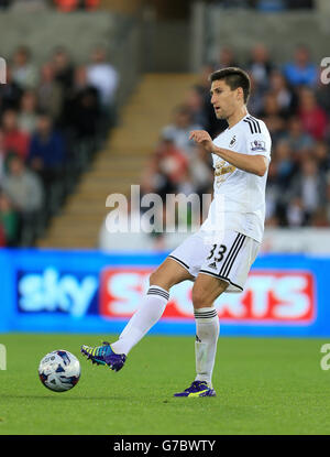 Soccer - Capital One Cup - Second Round - Swansea City v Rotherham United - Liberty Stadium. Swansea City's Federico Fernandez during the Capital One Cup Second Round match at the Liberty Stadium, Swansea. Stock Photo