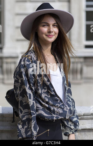 Annabel Lake attends London Fashion Week at Somerset House, London. Stock Photo