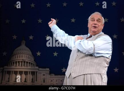 Actor Roy Hudd as Edward McKeever, during a photocall for the new production of 1950s comedy 'The Solid Gold Cadillac' at The Garrick Theatre on Charing Cross Road, central London. Stock Photo