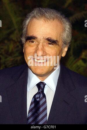 Director Martin Scorsese arrives for the premiere of her latest film Shark Tale, held at the Delacorte Theatre in Central Park, New York City, USA. Stock Photo