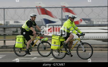 Heathrow Ambulance Bicycle Stock Photo