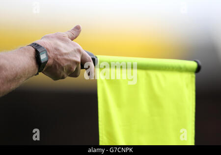 Soccer - Sky Bet Championship - Nottingham Forest v Ipswich Town - City Ground. Detail view of a lines person's flag Stock Photo