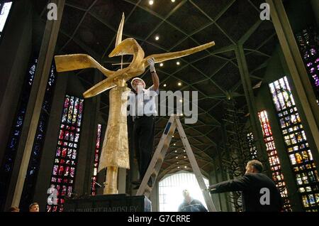 The 'Cross of Nails' is reinstalled Stock Photo